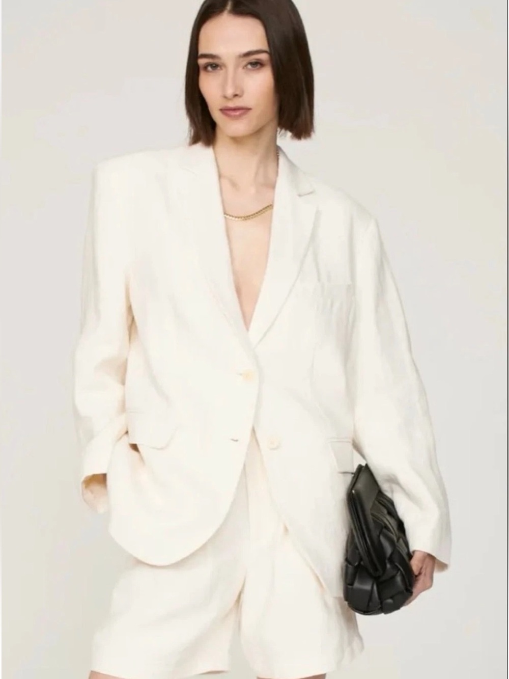 Anine Bing Women's White Classic Business Schoolboy Blazer Jacket Size S
